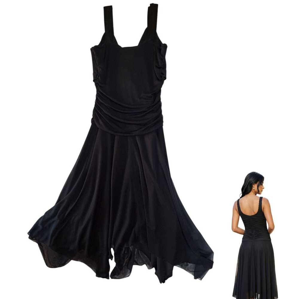 Insane 90s Y2K City Triangles whimsigoth beaded prom midi dress S/M - Picture 5 of 6